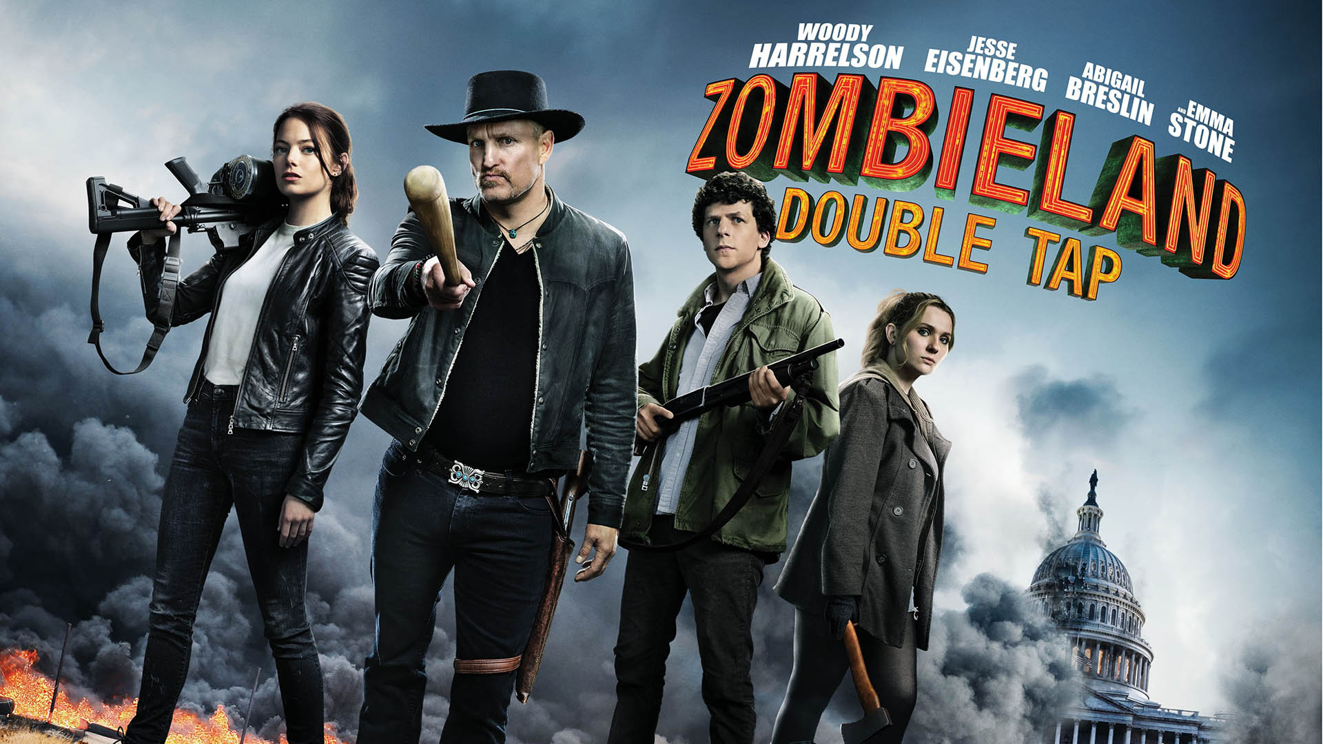 through comic mayhem that stretches from the White House and through the heartland, these four slayers must face off against the many new kinds of zombies that have evolved since the first movie, as well as some new human survivors.