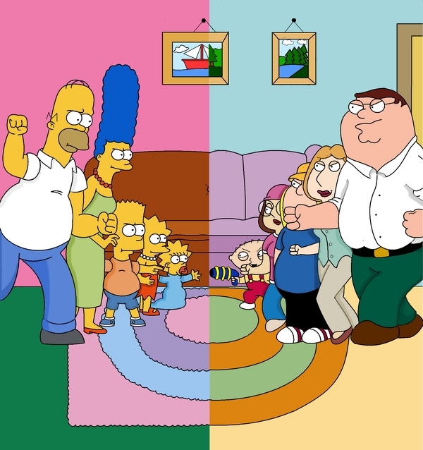 The Simpsons meet Family Guy